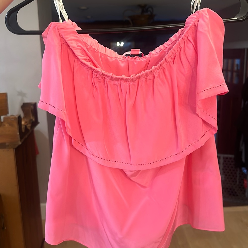 Lilly Pulitzer 100% silk strapless top size medium